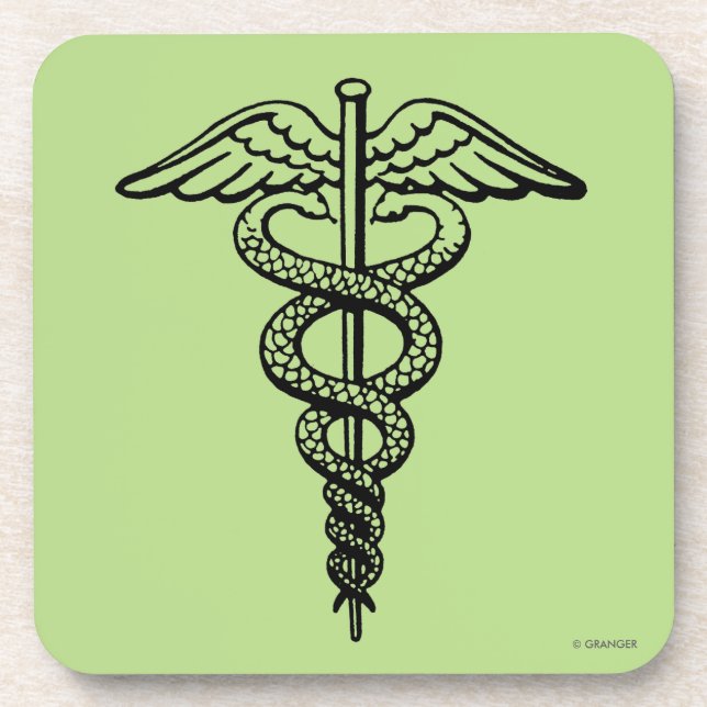 Das caduceus-Symbol Getränkeuntersetzer (Vorderseite)