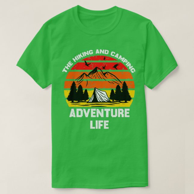 Das Camping- und Wandererlebnis T-Shirt (Design vorne)