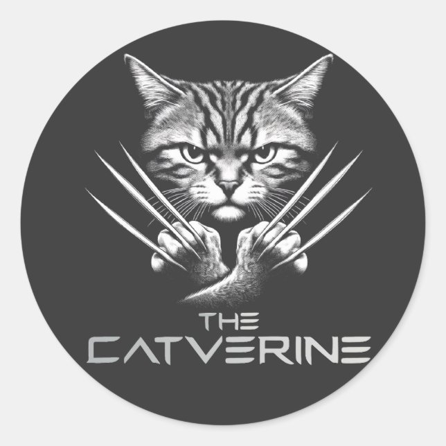 Das Catverine Halloween-Thema Runder Aufkleber (Vorderseite)