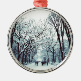 Das Central Park-Mall im Winter Silbernes Ornament