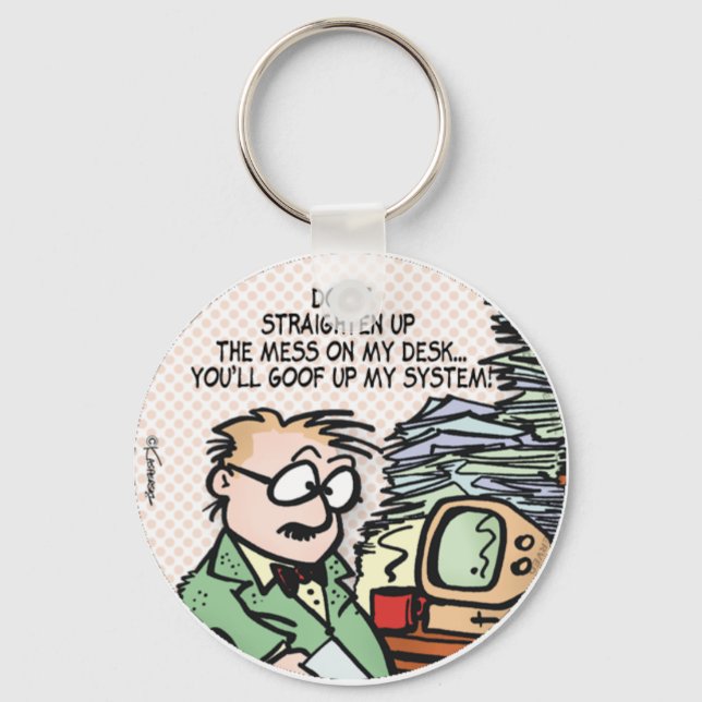 Das Chaos an meinem Schreibtisch Schlüsselanhänger (Vorderseite)