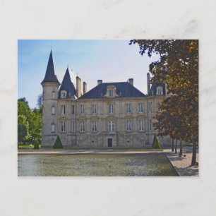 Das Château Pichon Longueville Baron und Teich Postkarte