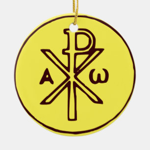 Das Chi-Rho-Christogramm-Symbol Keramik Ornament