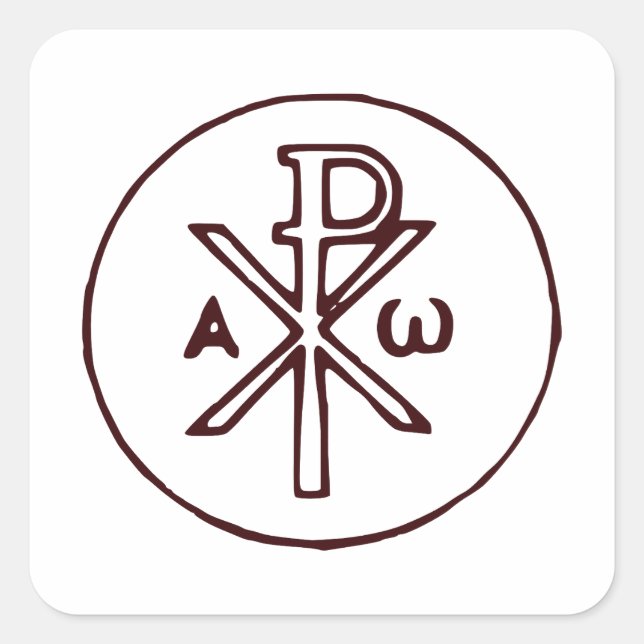 Das Chi-Rho-Christogramm-Symbol Quadratischer Aufkleber (Vorderseite)