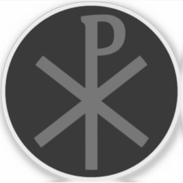 Das Chi-Rho-Kreuz (grau auf schwarz) Aufkleber
