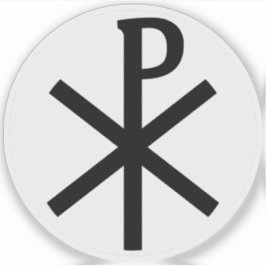 Das Chi-Rho-Kreuz (schwarz auf weiß) Aufkleber