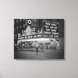 Das Chicago-Theater nachts Night, 1941 Leinwanddruck