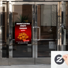 Das Chicken Wing Restaurant ist eine große Haustür Fensteraufkleber