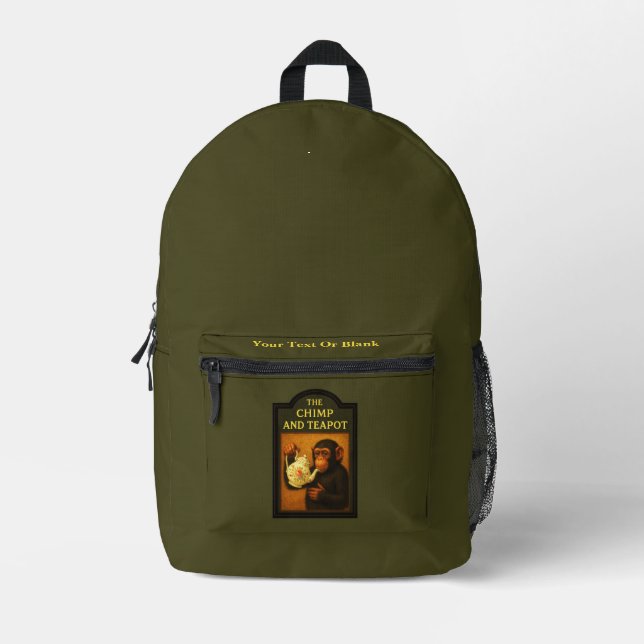 Das Chimp and Teapot Bedruckter Rucksack (Vorderseite)