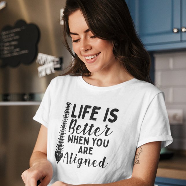 Das chiropraktische Leben ist besser, wenn es sich Tri-Blend Shirt (Life is Better Aligned Chiropractic Womens White T-Shirt)