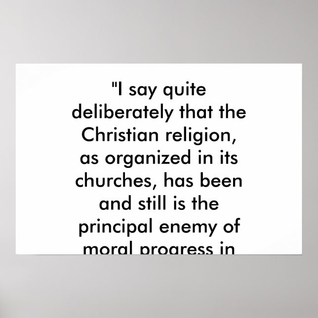 Das Christentum ist der Feind des Fortschritts Poster (Vorne)