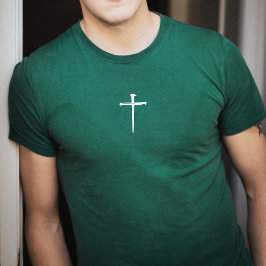 Das Christliche Grün der drei Nägel im Weißen Kreu T-Shirt