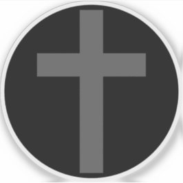 Das Christliche Kreuz (grau auf schwarz) Aufkleber