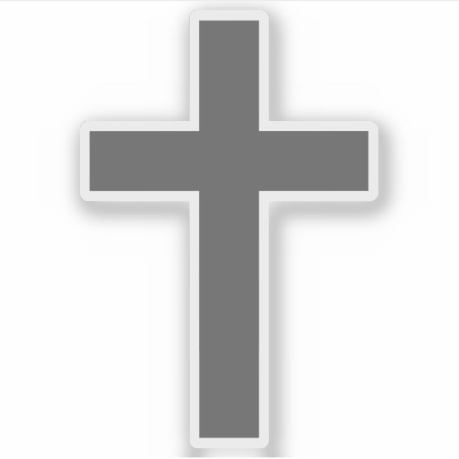 Das Christliche Kreuz (grau) Aufkleber (Vorderseite)