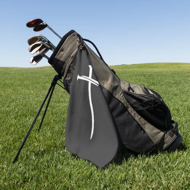 Das Christliche Weiße Kreuz der drei Nägel Golfhandtuch (Gras)