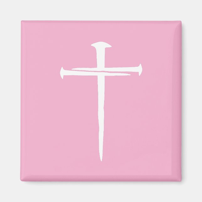 Das Christliche Weiße Kreuz der drei Nägel Magnet (Vorne)
