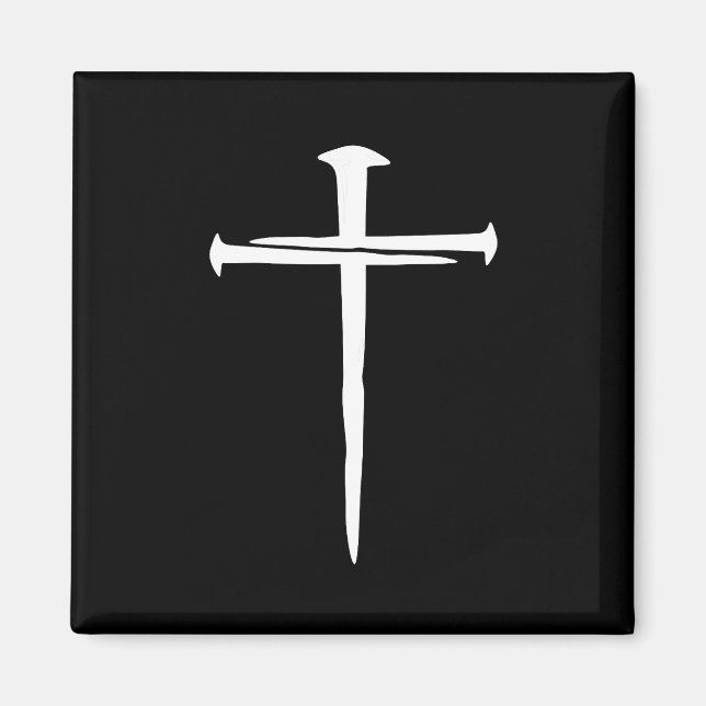 Das Christliche Weiße Kreuz der drei Nägel Magnet (Vorne)