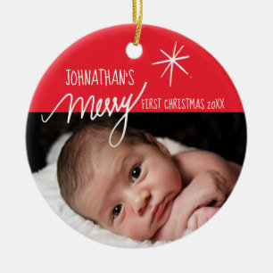 Das Christmas  des Babys erstes festliches Keramik Ornament