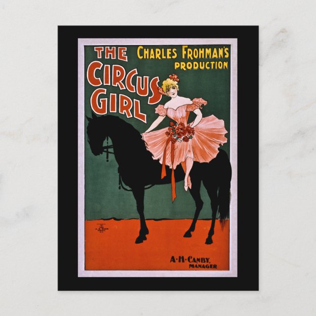 Das Circus Girl 1897 Vintag Postkarte (Vorderseite)