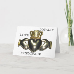 Das Claddagh mit innerem Sprichwort Feiertagskarte