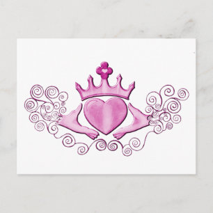 Das Claddagh (rosa) Postkarte