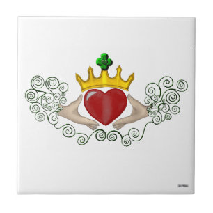 Das Claddagh (Vollfarbe) Fliese