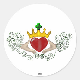 Das Claddagh (Vollfarbe) Runder Aufkleber