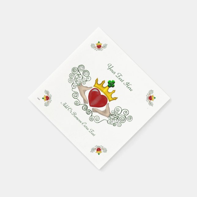 Das Claddagh (Vollfarbe) Serviette (Ecke)
