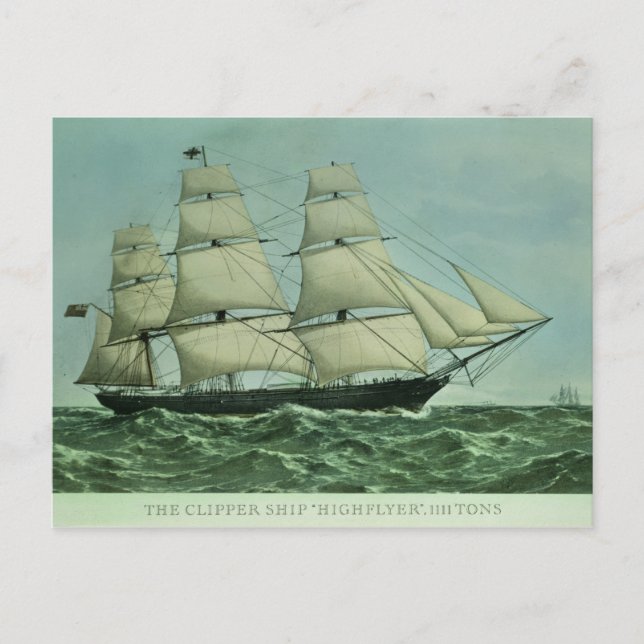 Das Clipschiff "Highflyer", 1111 Tonnen Postkarte (Vorderseite)