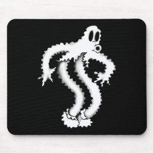Das Clown Ghost Shaky Spooky Blackwork Mousepad