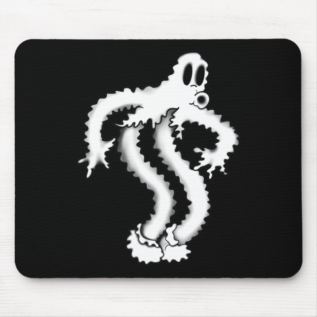 Das Clown Ghost Shaky Spooky Blackwork Mousepad (Vorne)