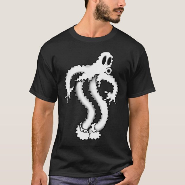 Das Clown Ghost Shaky Spooky Blackwork T-Shirt (Vorderseite)