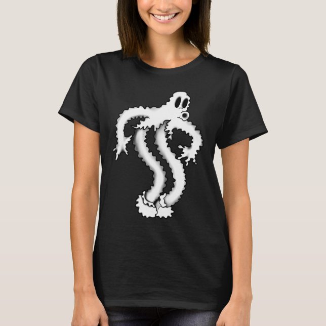Das Clown Ghost Shaky Spooky Blackwork T-Shirt (Vorderseite)