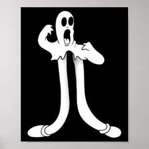 Das Clown Ghost Splits Blackwork Poster