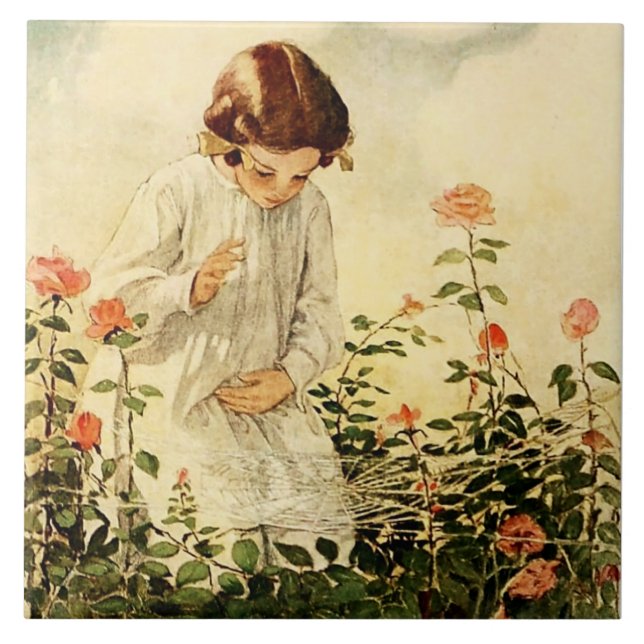 Das Cobweb von Jessie Willcox Smith Fliese (Vorderseite)