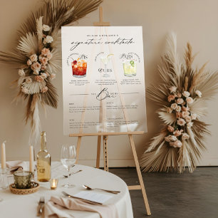 Das Cocktailmenü der Unterschrift "Uurs & Hure Wat Acrylschild