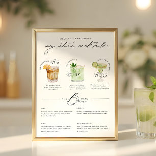 Das Cocktailmenü der Unterschrift "Uurs & Hure Wat Poster