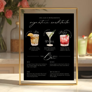 Das Cocktailmenü der Unterschrift "Uurs & Hure Wat Poster