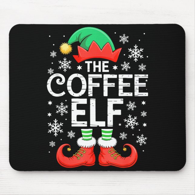 Das Coffee Elf-Shirt Männer Frauen Familie Passend Mousepad (Vorne)