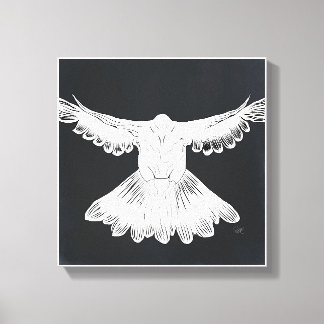 Das Comic "Holy Spirit Dove Design" Nr. 2 Schwarz Leinwanddruck (Vorderseite)