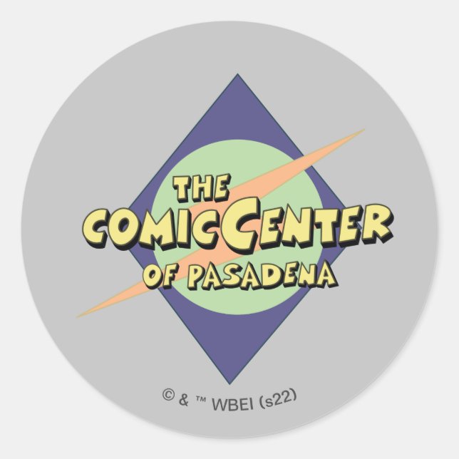 Das Comic-Zentrum von Pasadena Runder Aufkleber (Vorderseite)