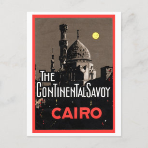 Das Continental Savoy, Kairo Reiseposter Postkarte
