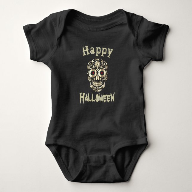 Das coole Halloween-Weste des Baby Strampler (Vorderseite)