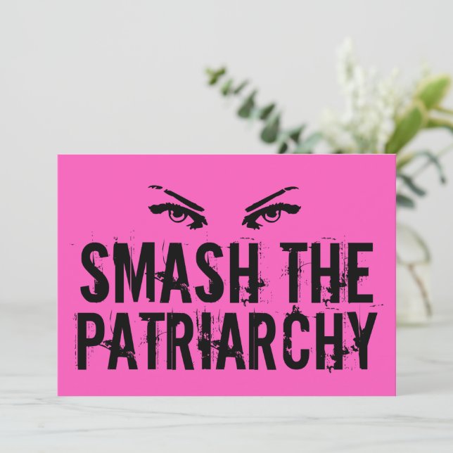 Das Coole Zitat des Patriarchats aus Pink Feminist Karte (Stehend Vorderseite)