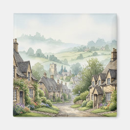 Das Cotswolds Village Misty Morning Magnet