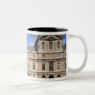 Das Cour Carree und der Pavillon de L'Horloge Zweifarbige Tasse