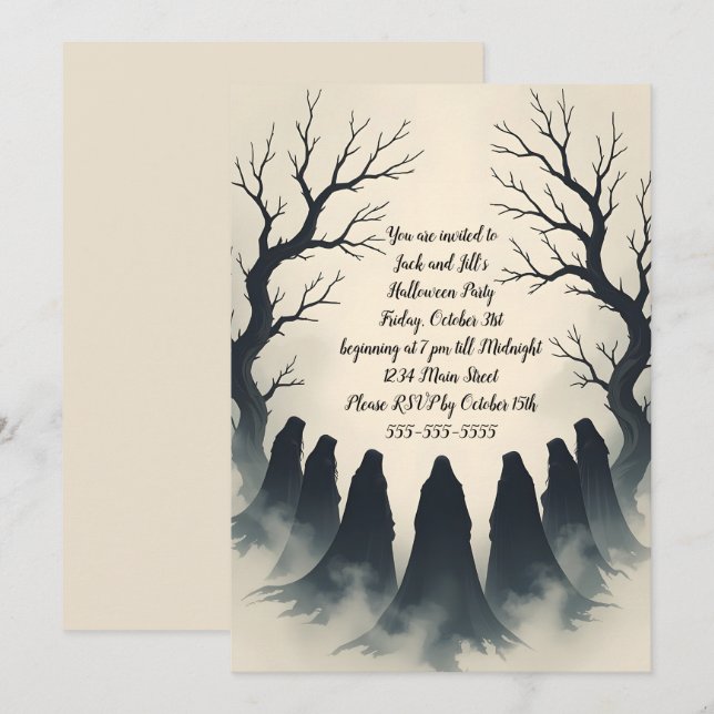 Das Coven-Halloween-Party Einladung (Vorne/Hinten)