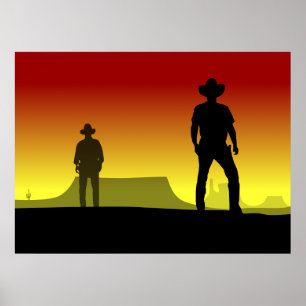 Das Cowboy-Western-Arizona-Duell-Druck-Plakat Poster