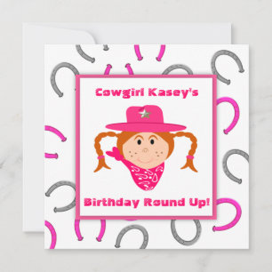 Das Cowgirl-Party-roter behaarter Einladung