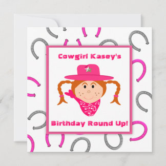 Das Cowgirl-Party-roter behaarter Einladung